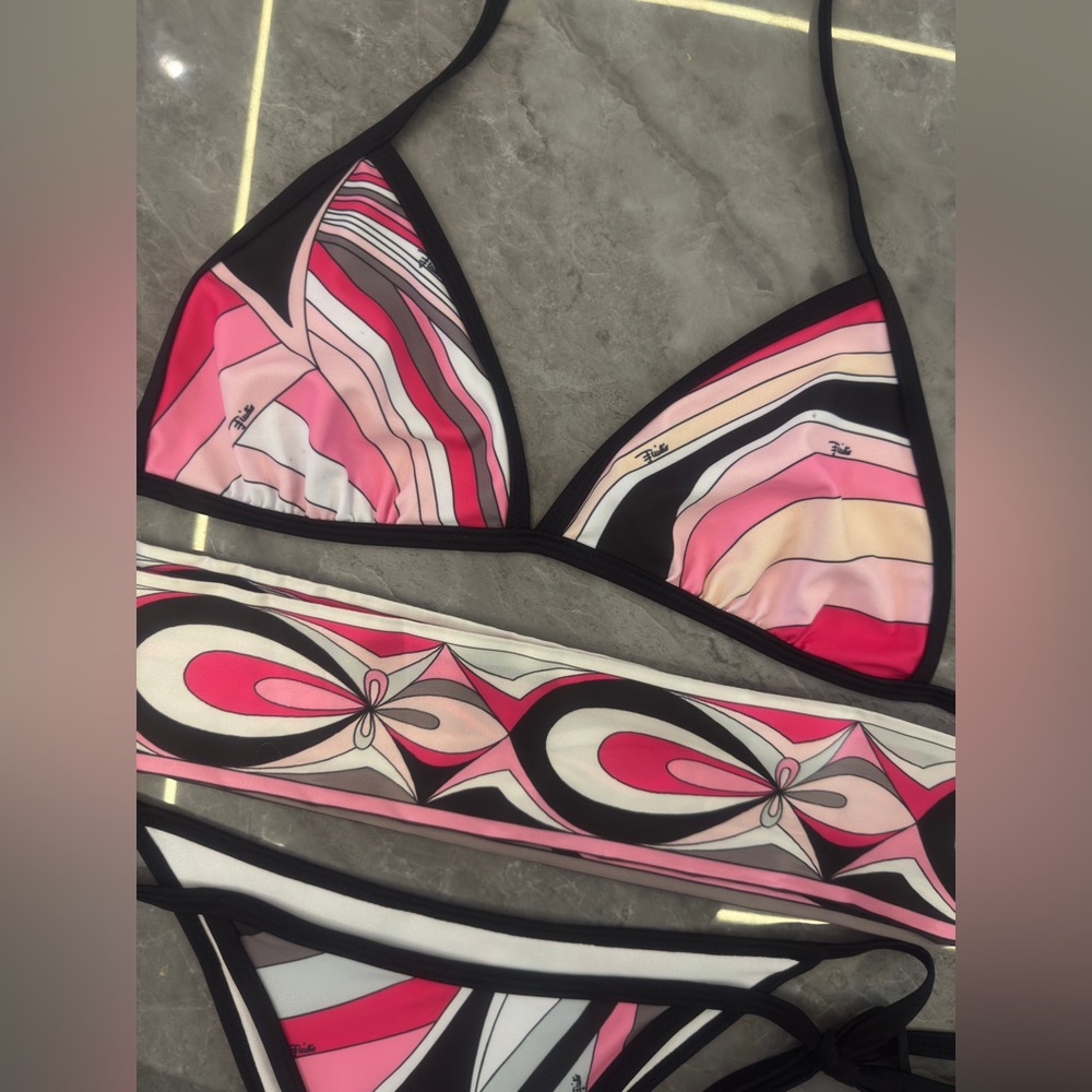 Emilio Pucci black polka dot bikini swimsuit with a headscarf - Picture 4 of 5